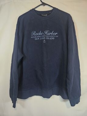 Roche Harbor Navy Crewneck Sweatshirt for Men San Juan Island